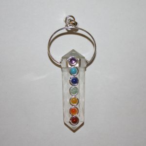 A2. Clear Quartz 7 Chakra Pendant