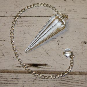 A7. Clear Quartz Point Pendulum with Clear Quartz Bead