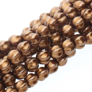 Antique Gold Czech Glass Melon Beads 6mm - Antique Gold (75 pieces)