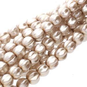 Champagne Czech Glass Melon Beads 6mm - Champagne (75 pieces)