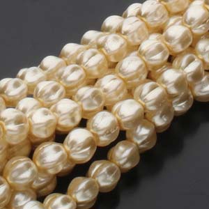 Cream Czech Glass Melon Beads 4mm - Cream (120 pieces)