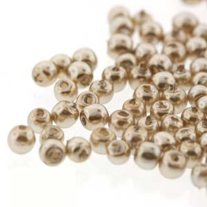 Round Czech Glass Pearls 2mm - Champagne (150 pieces)