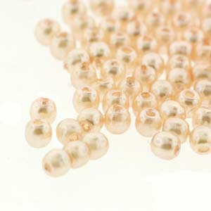 Round Czech Glass Pearls 2mm - Cream (150 pieces)