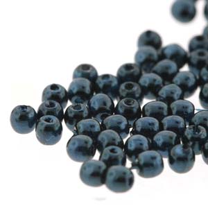 Round Czech Glass Pearls 2mm - Montana (150 pieces)