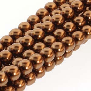 Round Czech Glass Pearls 3mm - Antique Gold (150 pieces)