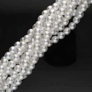Round Czech Glass Pearls 4mm - Bridal White (120 pieces)