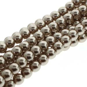 Round Czech Glass Pearls 3mm - Champagne (150 pieces)