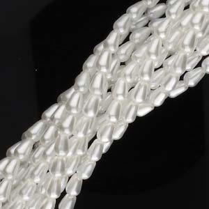 Bridal White Drop Czech Glass 3x5mm - Bridal White (100 pieces)