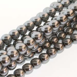 Round Czech Glass Pearls 3mm - Silver (150 pieces)