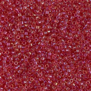 DB0062 Lt Cranberry Lined Topaz Luster 11/0 Miyuki Delica Bead