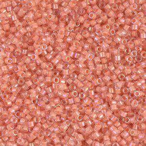 DB0068 Peach Lined Crystal Luster 11/0 Miyuki Delica Bead
