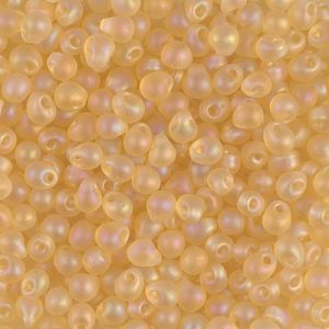 DP-132FR Matte Tr Light Topaz AB Miyuki 3.4mm Drop Bead
