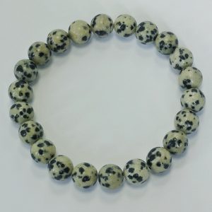 J1. Dalmatian Jasper Elasticated Bracelet (1 piece)