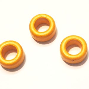 Large Hole Ceramic Bead Dark Yellow 19x11mm