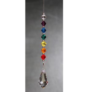 Window Hanging Drop 22mm Crystal with 6mm Rainbow Bicones