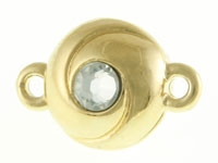 Fancy Round Magnetic Swirl Clasp Gold (1 set)