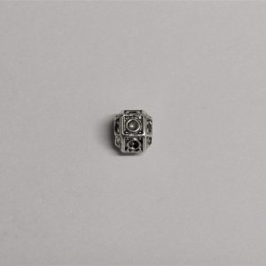 Decorative Hexagonal Bead Silver 8mm (x1)