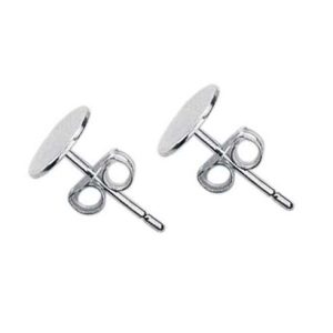 Flatpad Earstud 5mm with Scrollbacks Sterling Silver (1 pair)