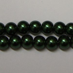 Glass Pearls Forest Green 8mm