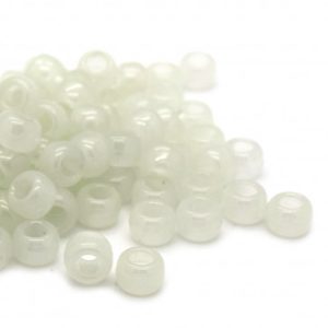 Plastic Pony Beads Glow in the Dark Clear 6x8mm (1 piece)