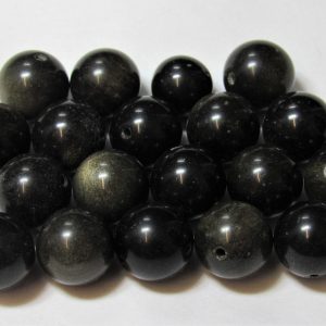 Sheen Obsidian 12mm Round Bead (x1)