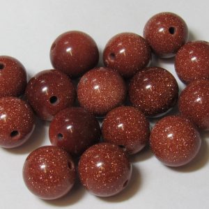 Goldstone 12mm Round Bead (x1)