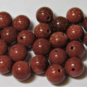 Goldstone 8mm Round Bead (x1)