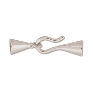 Glue On Clasp Hook and Eye 40x11mm Silver Plated (1 set)
