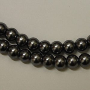 Glass Pearls Hematite 8mm