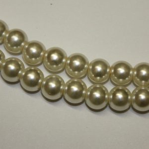 Glass Pearls Cream 10mm