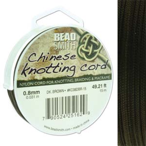 Chinese Knotting Cord - Dark Brown 0.8mm