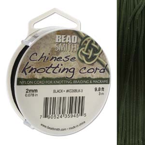 Chinese Knotting Cord - Black 2mm
