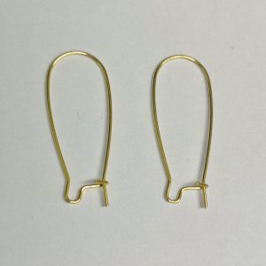 Kidney Wire Earrings Medium 33mm Gold Plated (10 per pack)