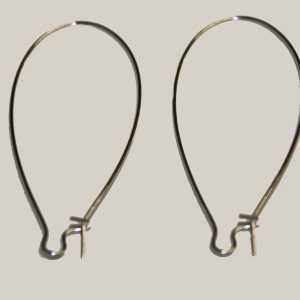 Kidney Wire Earrings Large 48mm Silver Plated (10 per pack)