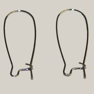 Kidney Wire Earrings Medium 33mm Silver Plated (10 per pack)