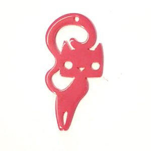 Plexi Acrylic Cat Charm Pink 22x11mm (x1)