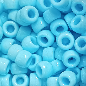 Plastic Pony Beads Opaque Light Blue 6x8mm (1 piece)