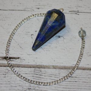 D7. Lapis Lazuli Point Pendulum with Clear Quartz Bead