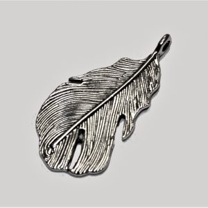 Feather Pendant Large 48mm Silver Plated (1 Piece)