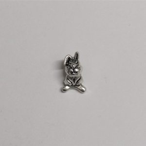 Bunny Large Hole Bead Silver 16mm (x1)