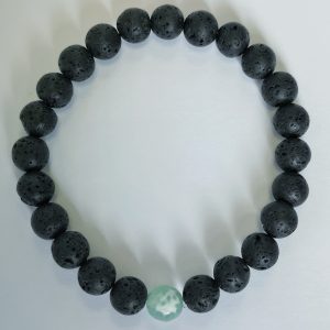 H1. Lava With Green Agate Elasticated Bracelet (1 piece)