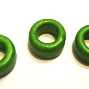 Large Hole Ceramic Bead Leaf Green 19x11mm