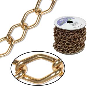 Aluminium Chain 14.4x9mm Light Copper (1 metre)