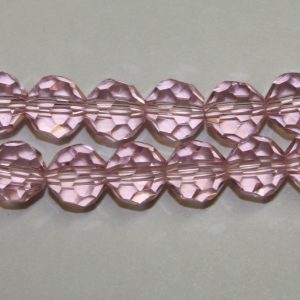 Faceted Glass Round Light Pink 8mm