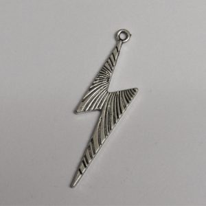 Lightning Bolt Charm 50mm Silver Plated (1 Piece)