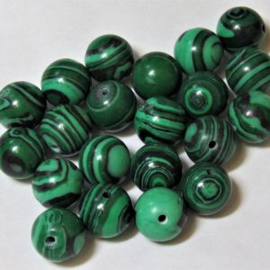 Malachite 10mm Round Bead (x1)