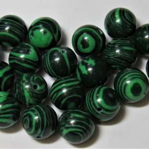 Malachite 12mm Round Bead (x1)