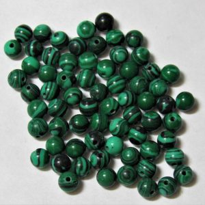 Malachite 4mm Round Bead (x1)