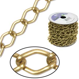 Aluminium Chain 14.4x9mm Matte Gold (1 metre)