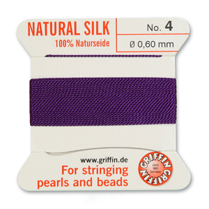 Natural Silk Size 4 - Amethyst (2 metres)